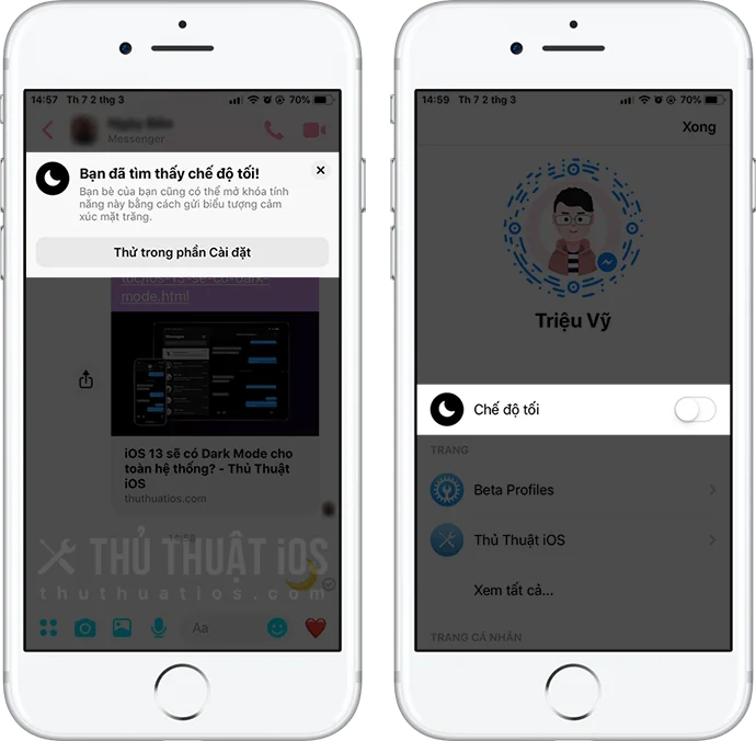 Hướng dẫn bật 'Chế độ tối' cho Messenger trên iOS 2