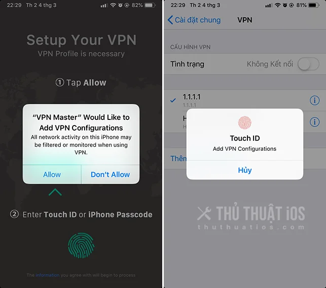 Hướng dẫn sử dụng ứng dụng VPN Master cho thiết bị iOS 6