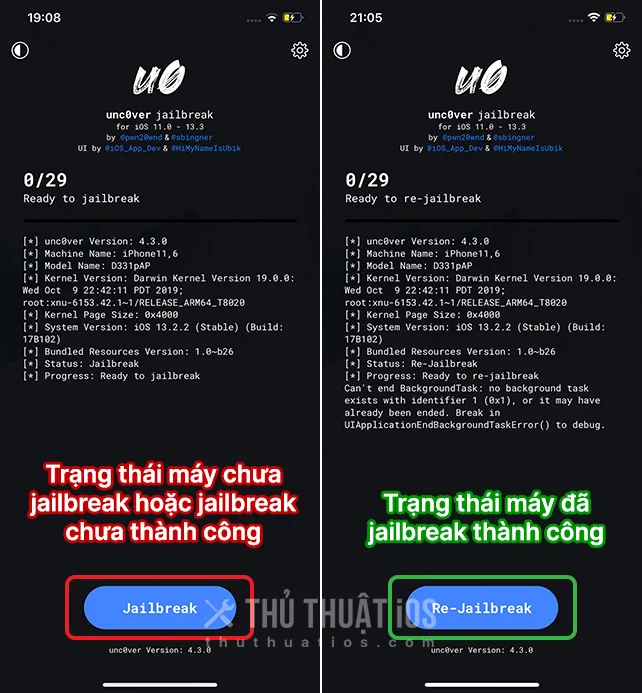 Hướng dẫn jailbreak iOS 13.0 - 14.8 bằng unc0ver 14