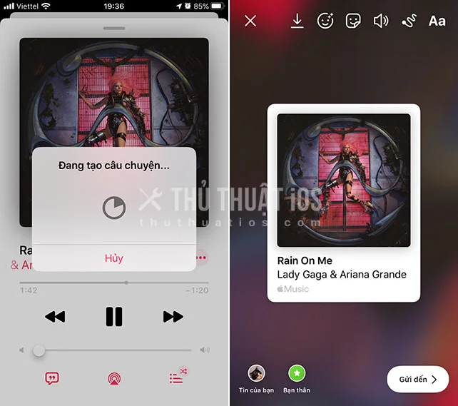 Cách chia sẻ bài hát từ Apple Music, Spotify lên stories của Instagram và Facebook 4