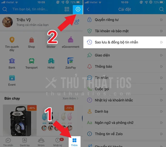 Hướng dẫn sao lưu và đồng bộ tin nhắn Zalo trên iOS 2