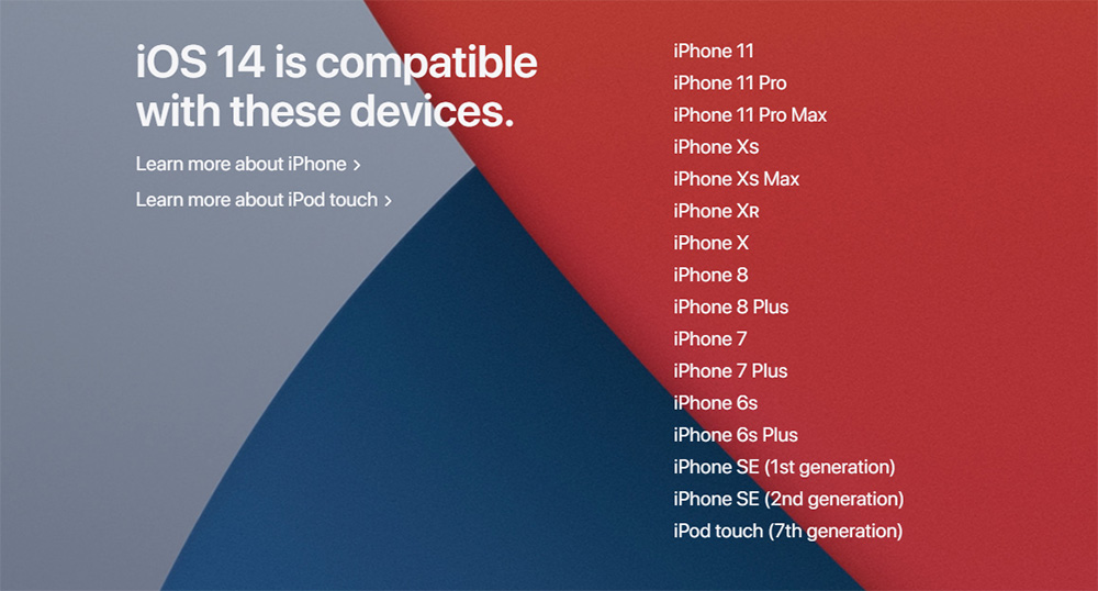 Những thiết bị tương thích với iOS 14 và iPadOS 14 1