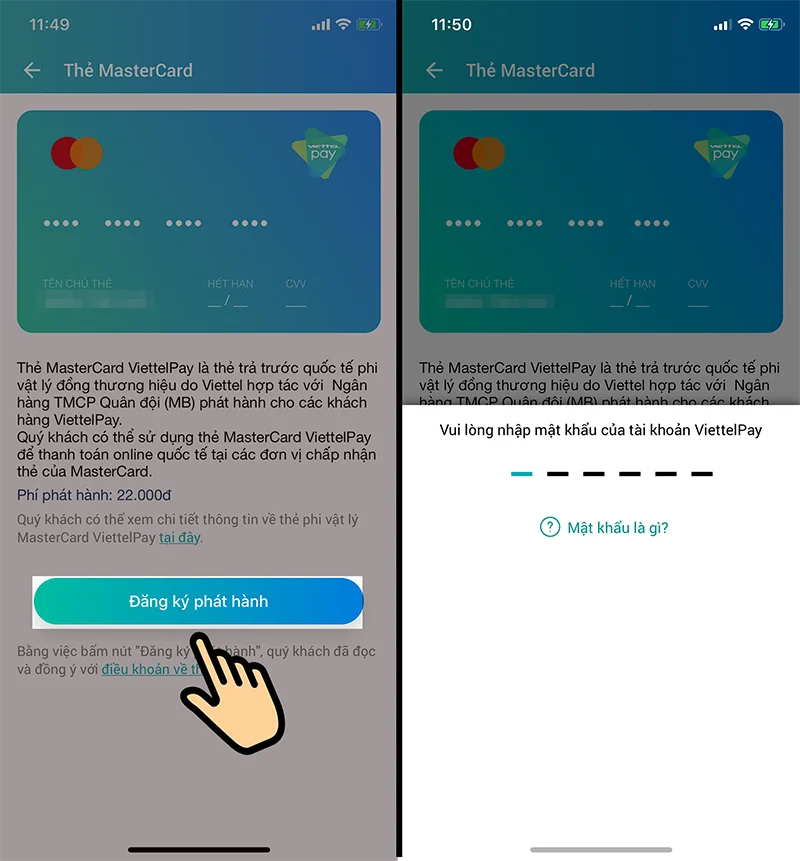 Cách tạo thẻ MasterCard ảo từ ViettelPay để thanh toán quốc tế 4