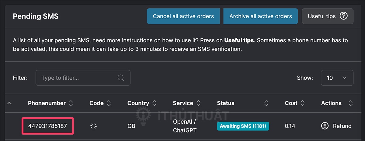 Tạo tài khoản ChatGPT tại Việt Nam bằng dịch vụ SMSPool 2