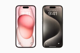 Hình nền iPhone 15 (trái) và iPhone 15 Pro (phải)