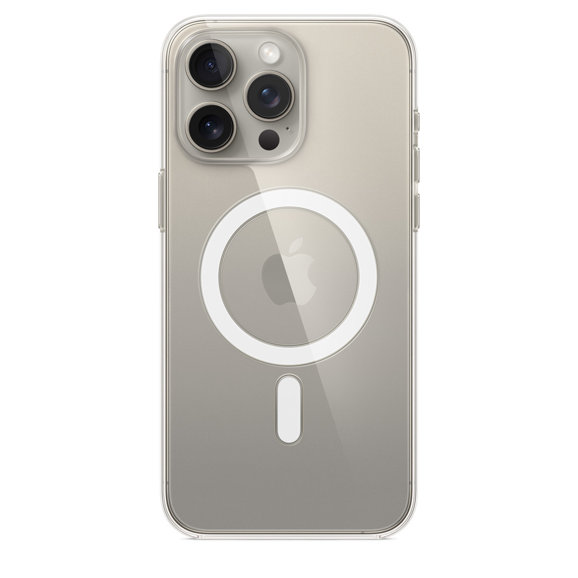 Trên tay ốp Apple Clear Case cho iPhone 15 Pro Max màu Titan tự nhiên 4