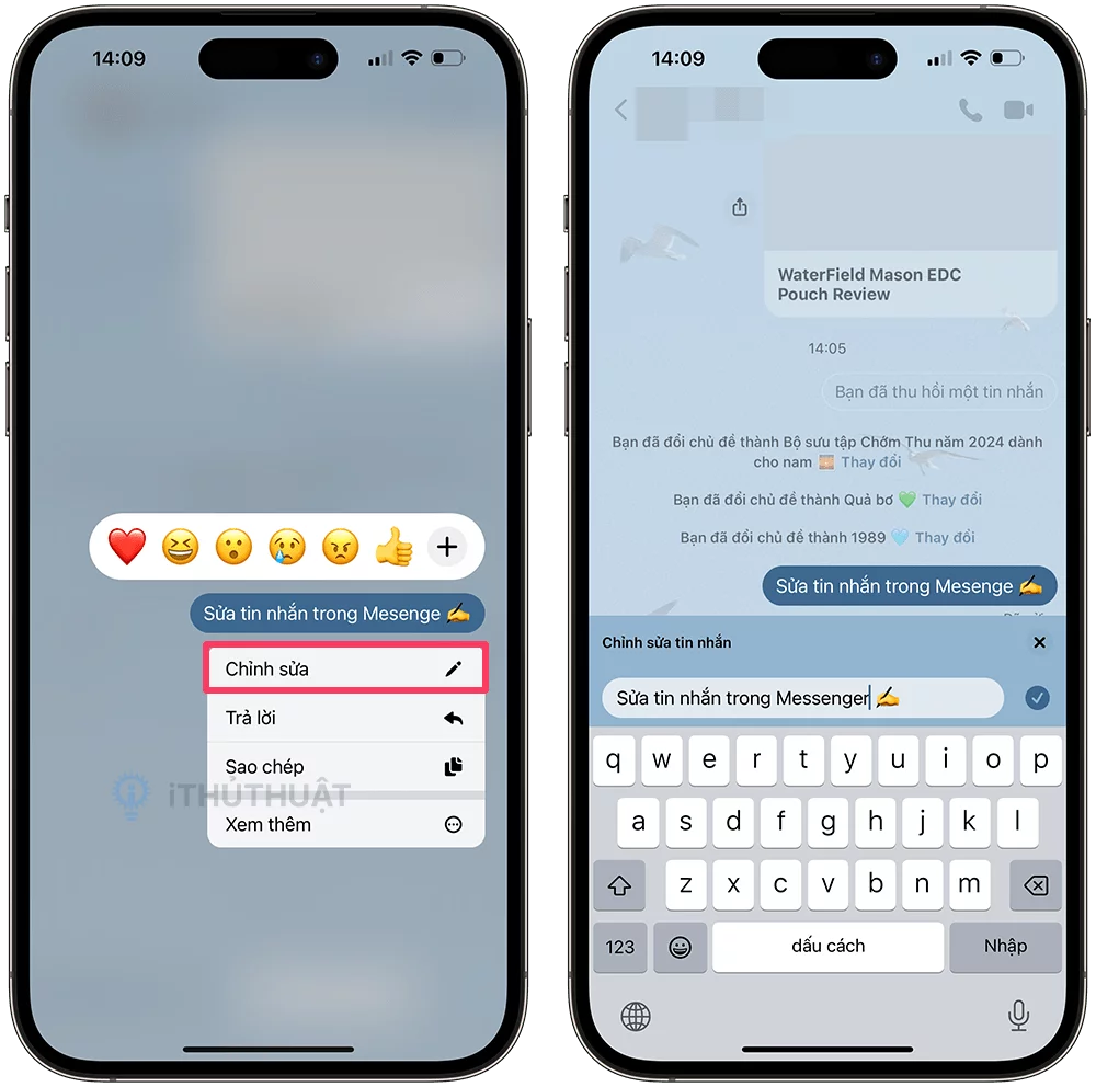 Cách sửa tin nhắn trong Messenger 6