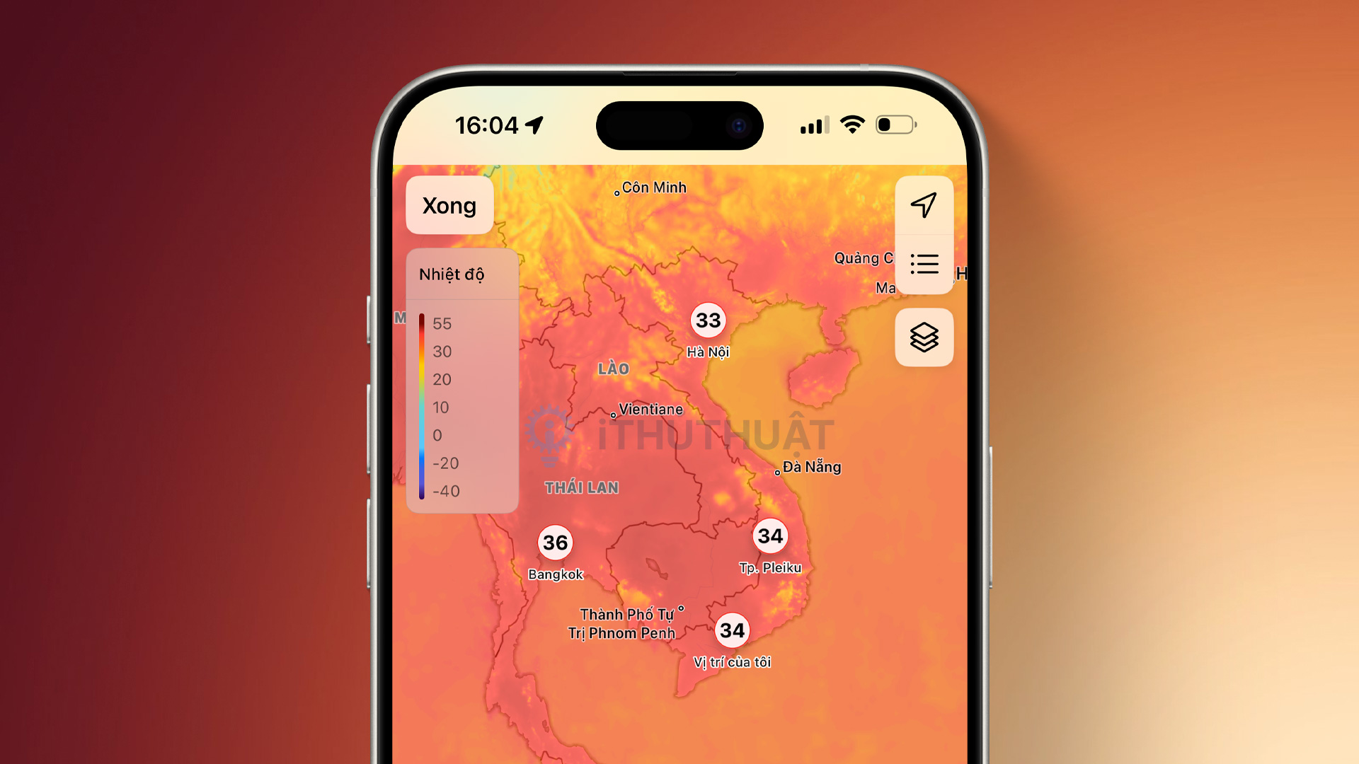 Cách xem bản đồ nhiệt độ trên iPhone, iPad 19